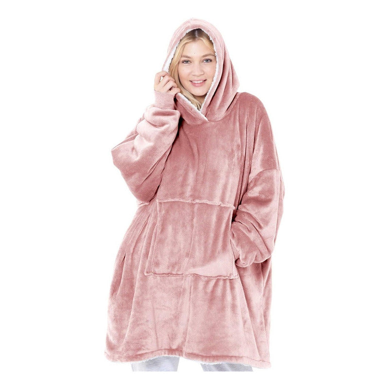 Pack X2 Polerones Sherpa Con Capucha Poleron Chiporro Huggle Hoodie Pijama Invierno Polar M&a Store