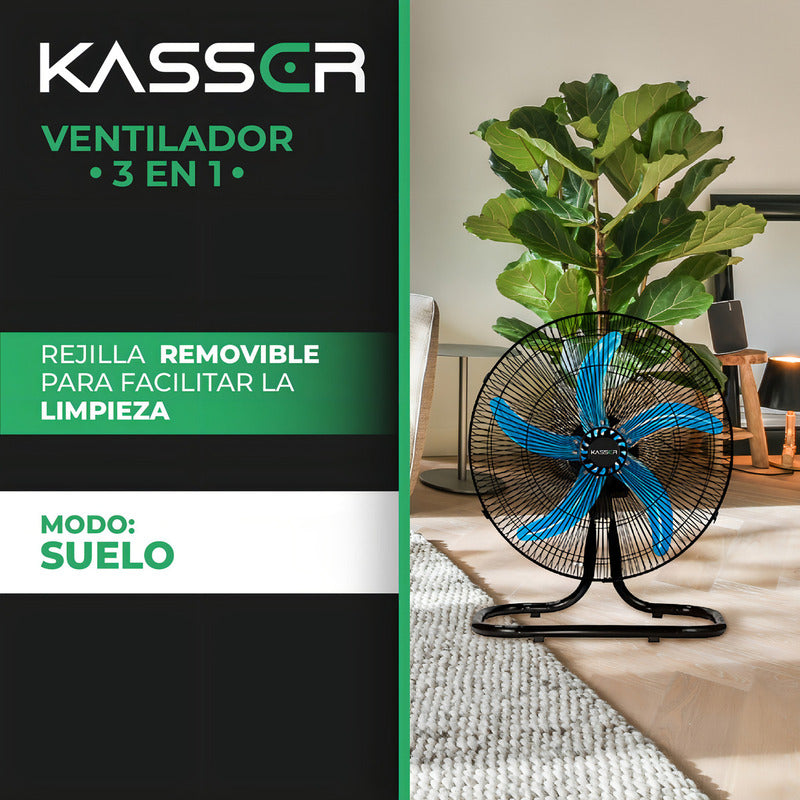 Ventilador 3 En 1 Industrial Kasser 5 Aspas 18 Pulgadas