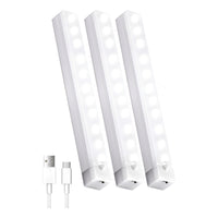 X3 Luz Barra Led 20cm Sensor Movimiento Ahorro Energia Hogar Blanco
