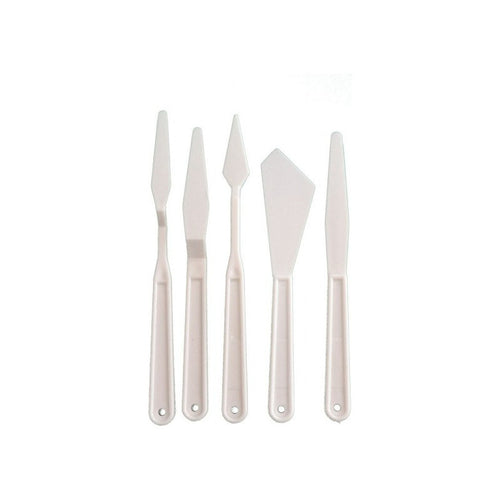 Set 5 Espátulas Herramienta De Pintura  - Cuchillo De Paleta Blanco