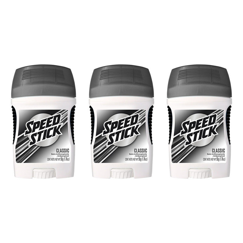 X3 Desodorante Antitranspirant Barra Speed Stick Classic 50g Classic