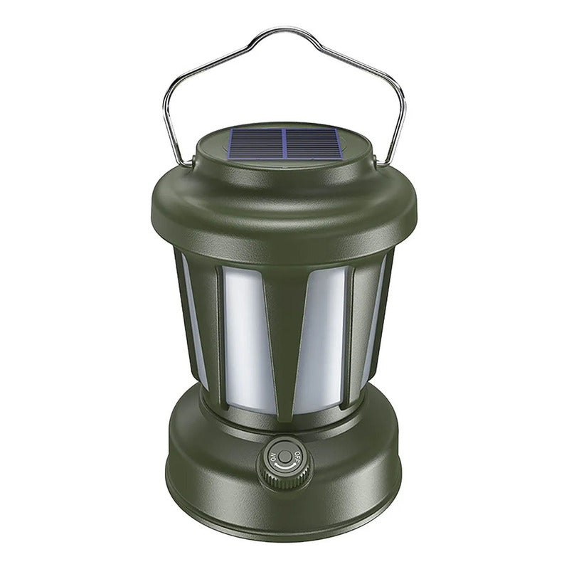 Lampara De Camping Con Energía Solar Recargable Usb Verde