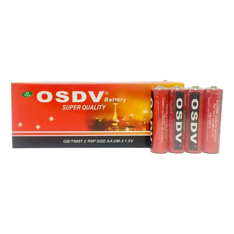Pack Caja 40 Pilas Doble Aa  1.5 Voltios.