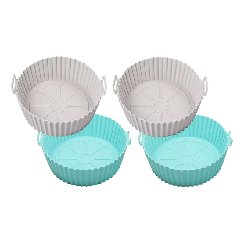 Pack X4 Bandeja Reutilizable Silicona Airfryer Freidora Aire