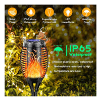 X3 Estaca Solar Antorcha Led Calida C/ Panel Jardín Hogar Negro