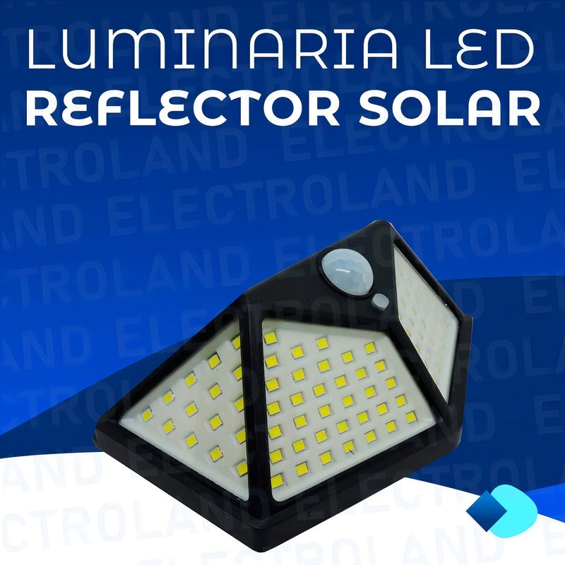 Pack X 4 Lampara Solar 100 Led Exterior Sensor De Movimiento Color Negro