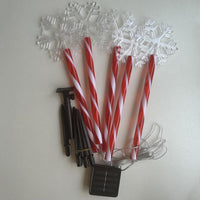 Set X10 Estacas Navidad Luces Navideñas Led Solar Decoración