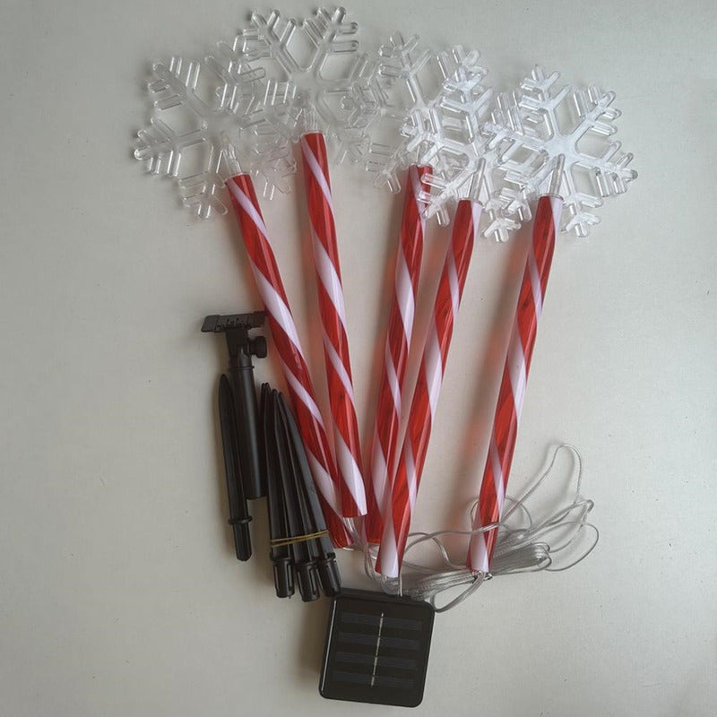 Set X10 Estacas Navidad Luces Navideñas Led Solar Decoración