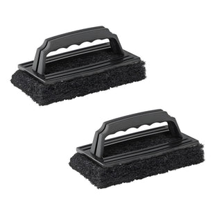 X2 Esponja Abrasiva Limpieza De Parrilla Asado Bbq Mr Beef Negro