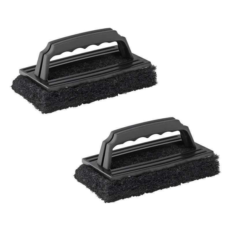 X2 Esponja Abrasiva Limpieza De Parrilla Asado Bbq Mr Beef Negro