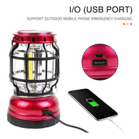Lampara Multifuncional Camping Recargable Usb Energía Solar Rojo