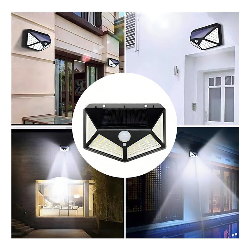 Lampara Farol Solar 100 Led Exterior Sensor De Movimiento