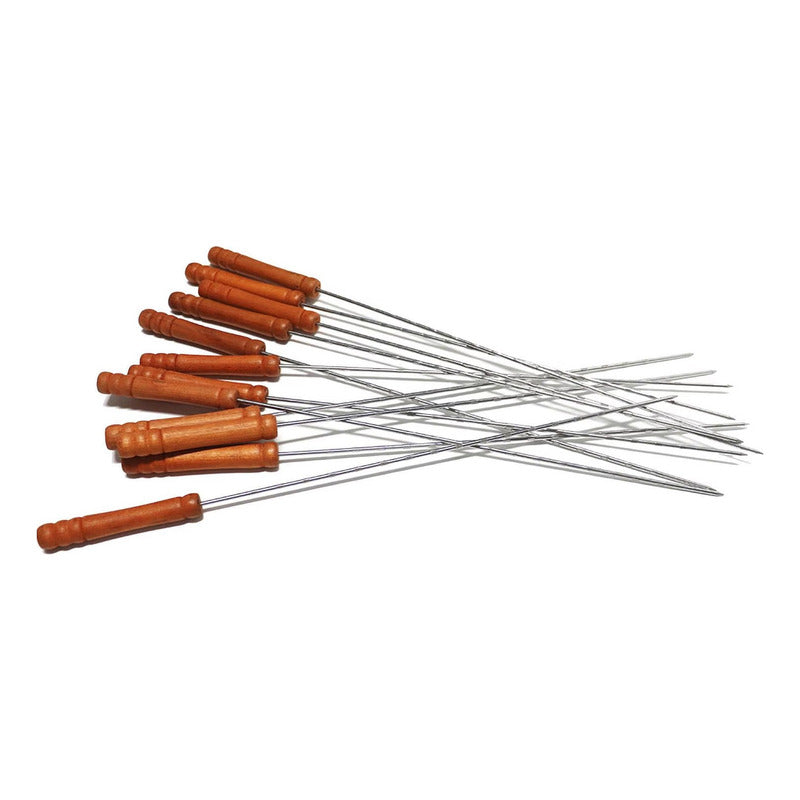 Pack 24 Brochetas Pinchos Anticuchos Asados Fierros Mr. Beef Marrón Liso