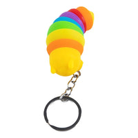 Llavero Oruga Colores Colgante Llavero Divertido Antiestres