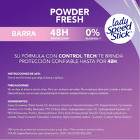 X2 Desodorante Barra Lady Speed Stick Powder Fresh Barra 45g Powder Fresh