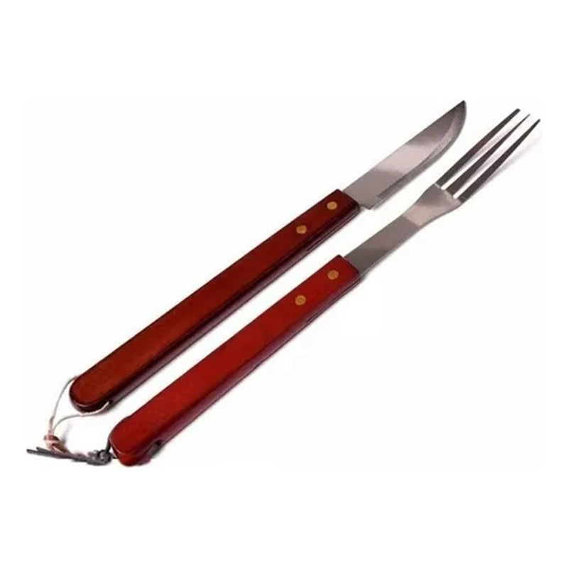 Set Parrillero Para Asado Cuchillo Tenedor Acero Inoxidable