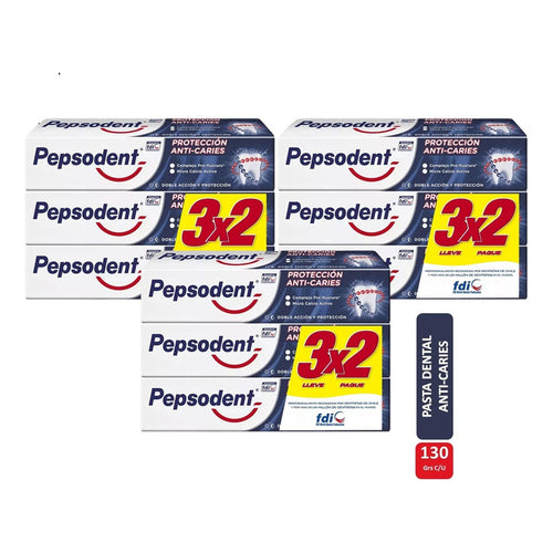 Pack X9 Pasta Dental Pepsodent Proteccion Anti Caries 130g