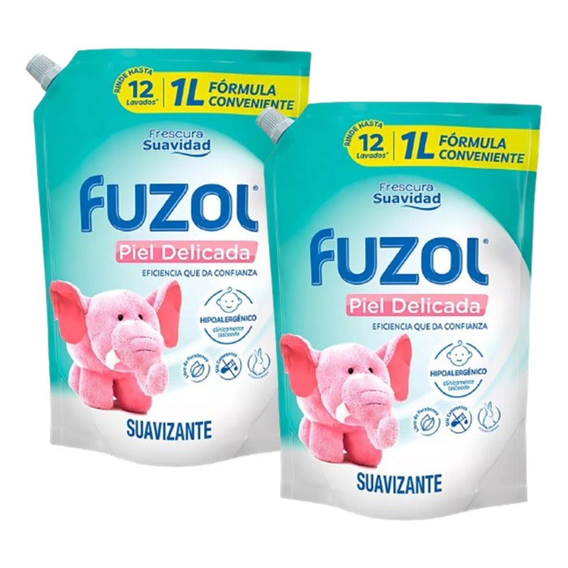 Pack X2 Suavizante Fuzol Piel Delicada 1l Frescura Suavidad