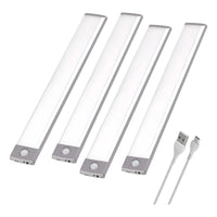 Pack4 Luz Barra Led Con Sensor Movimiento Mueble Baño Cocina Blanco/frio