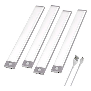 Pack4 Luz Barra Led Con Sensor Movimiento Mueble Baño Cocina Blanco/frio
