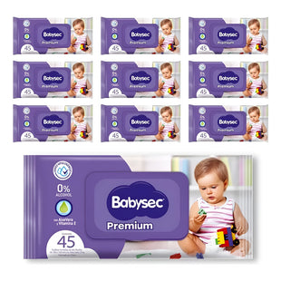 X10 Toallitas Húmedas Babysec Premium 45 Toallitas C/u