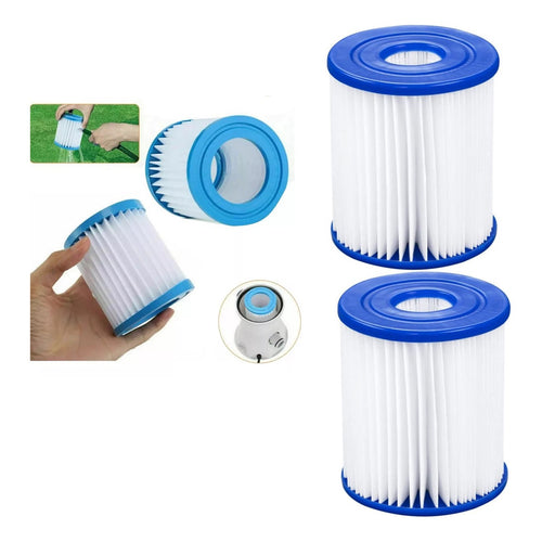 Set X2 Filtros Cartucho  Bestway Repuesto Filtro Bomba 9x8cm