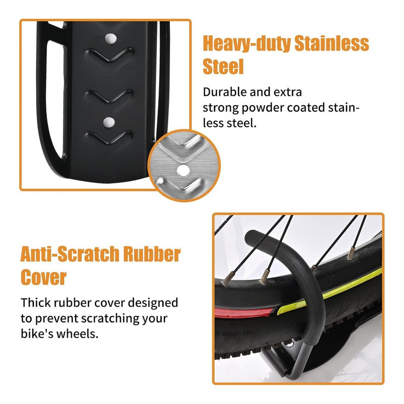 Pack X3 Porta Bicicleta Para Pared Gancho Colgador Bicicleta Negro