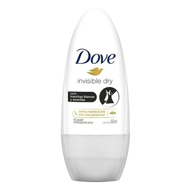 X2 Desodorante Dove Roll On Invisible Dry 50ml Anti Manchas Neutra