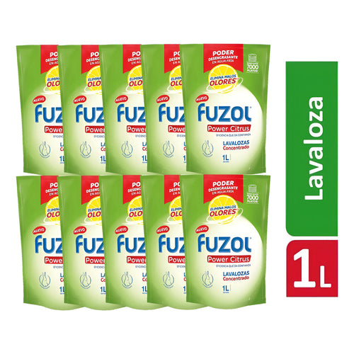 Pack X10 Lavaloza Fuzol Concentrado 1 L Power Citrus Lavaloz