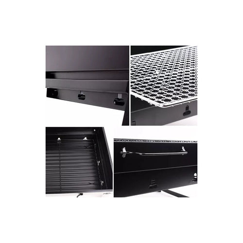 Mini Parrillera Plegable De Carbon Portatil Parrillera Negro