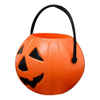 Calabaza Para Dulces Halloween Cubo De Plastico Caramelos - - Naranja