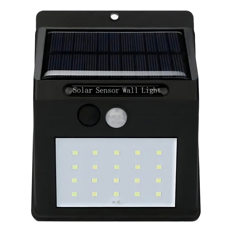 Lampara 30 Led Solar Reflector Exterior Jardin Sensor Luz Color Negro