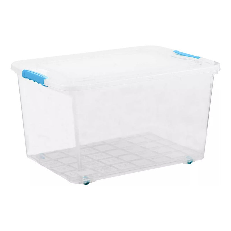 Caja Apilable Organizadora Almacenamiento Con Ruedas 72 Litr