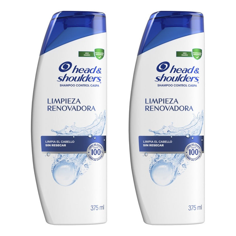 Pack X2 Shampoo Head & Shoulders 375ml Limpieza Renovadora