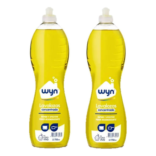Pack X2 Lavalozas Concentrado Wyn 750ml Poder Desengrasante