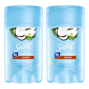 X2 Desodorante Gel Secret Coconut Antitranspirante 45g Coco