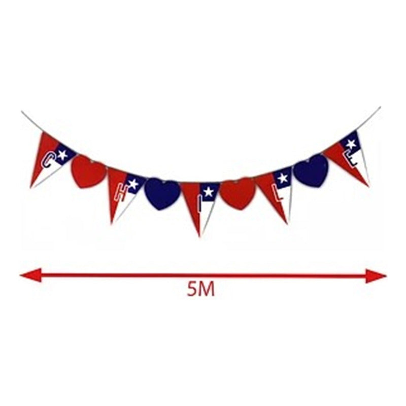 X2 Guirnalda Chilena Banderin Decoracion Fiestas Patrias 5m