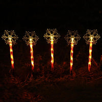 Set X10 Estacas Navidad Luces Navideñas Led Solar Decoración