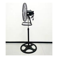 Ventilador Pedestal Ventiladores De Pie Turbo Grande 18puLG 5 50 Cm Negro Metal Plateada