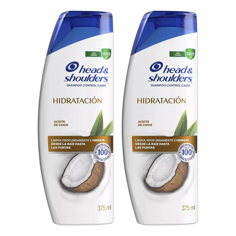 X2 Shampoo Head & Shoulders Hidratación 375ml Aceite De Coco