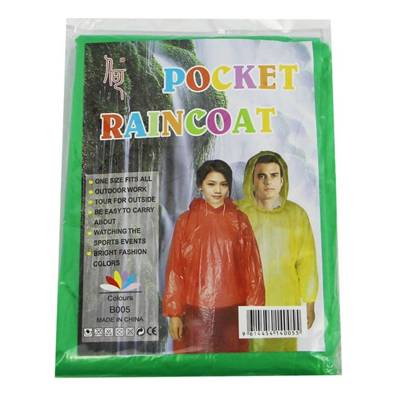 X5 Capa Impermeable Poncho Para La Lluvia 100% Capota Adulto Azar Unica