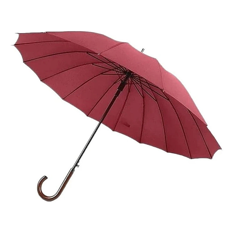 X2 Paraguas Automático Mango Curvo 16 Varillas Resistente