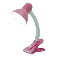 Lampara Click Pinza Escritorio Lampara Lectura Velador Rosa Blanco