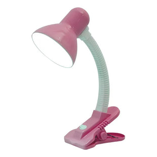 Lampara Click Pinza Escritorio Lampara Lectura Velador Rosa Blanco