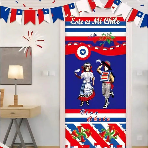 Funda De Puerta Decoración Fechas Patrias 100x210cm M6