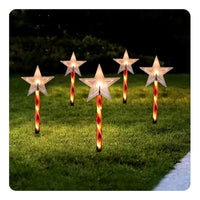 Set X10 Estacas Navidad Luces Navideñas Led Solar Decoración