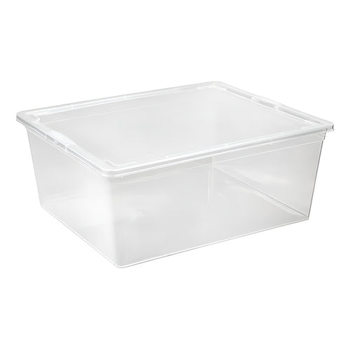X2 Caja Organizadora Apilable Reyplast Modubox 19 L Con Tapa Color Transparente Lisa