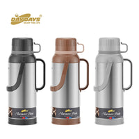 Termo 2 Litros Para Bebida Caliente Frío Con Doble Taza Marrón