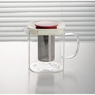 Tetera De Vidrio Con Infusor De Té + Tazas Resistente Calor