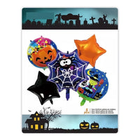 Set 5 Globos Metalico Halloween Fiesta Noche De Terror Fanta